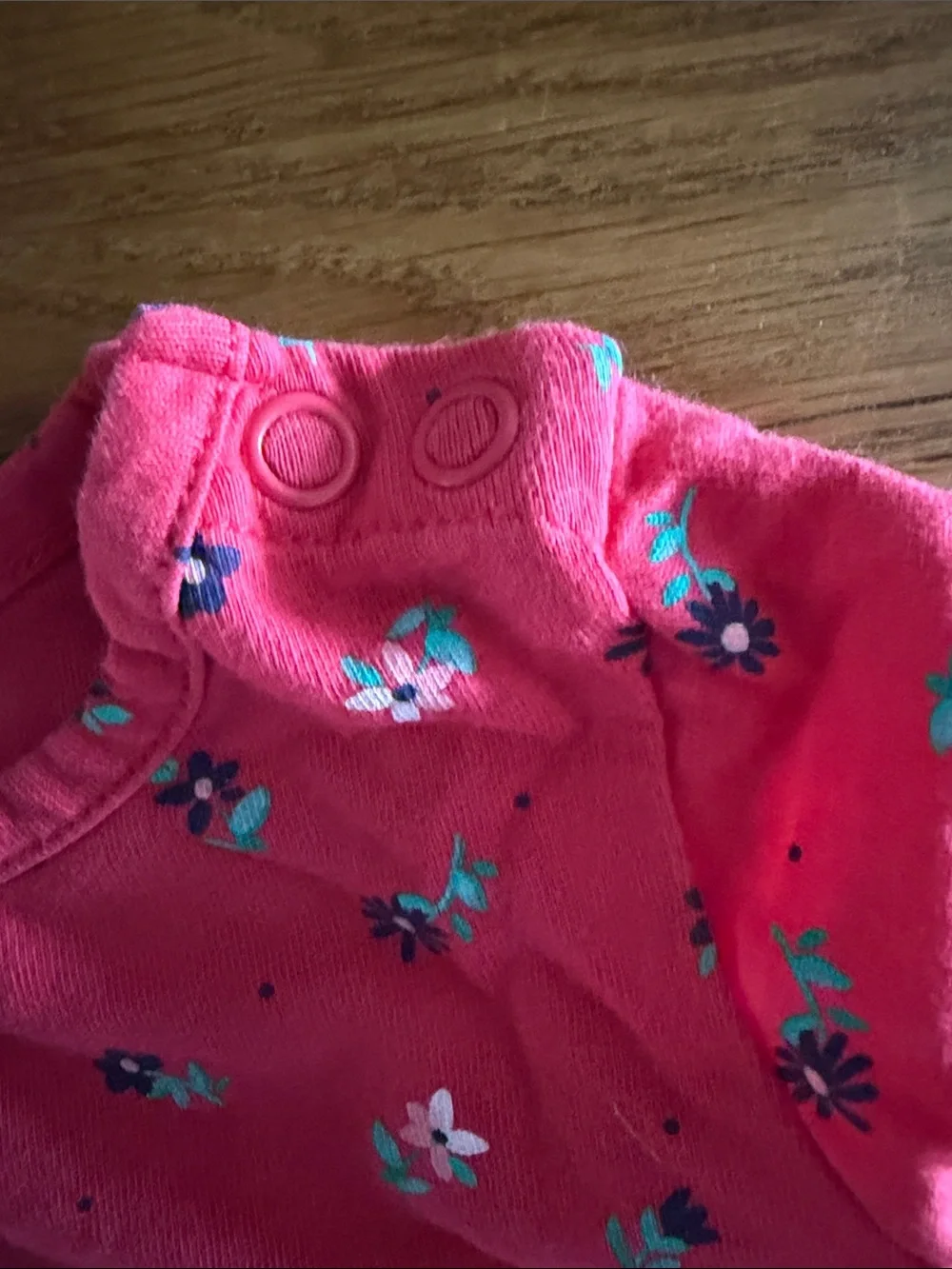 Carter's Bright Pink Floral Ruffle Neck Top